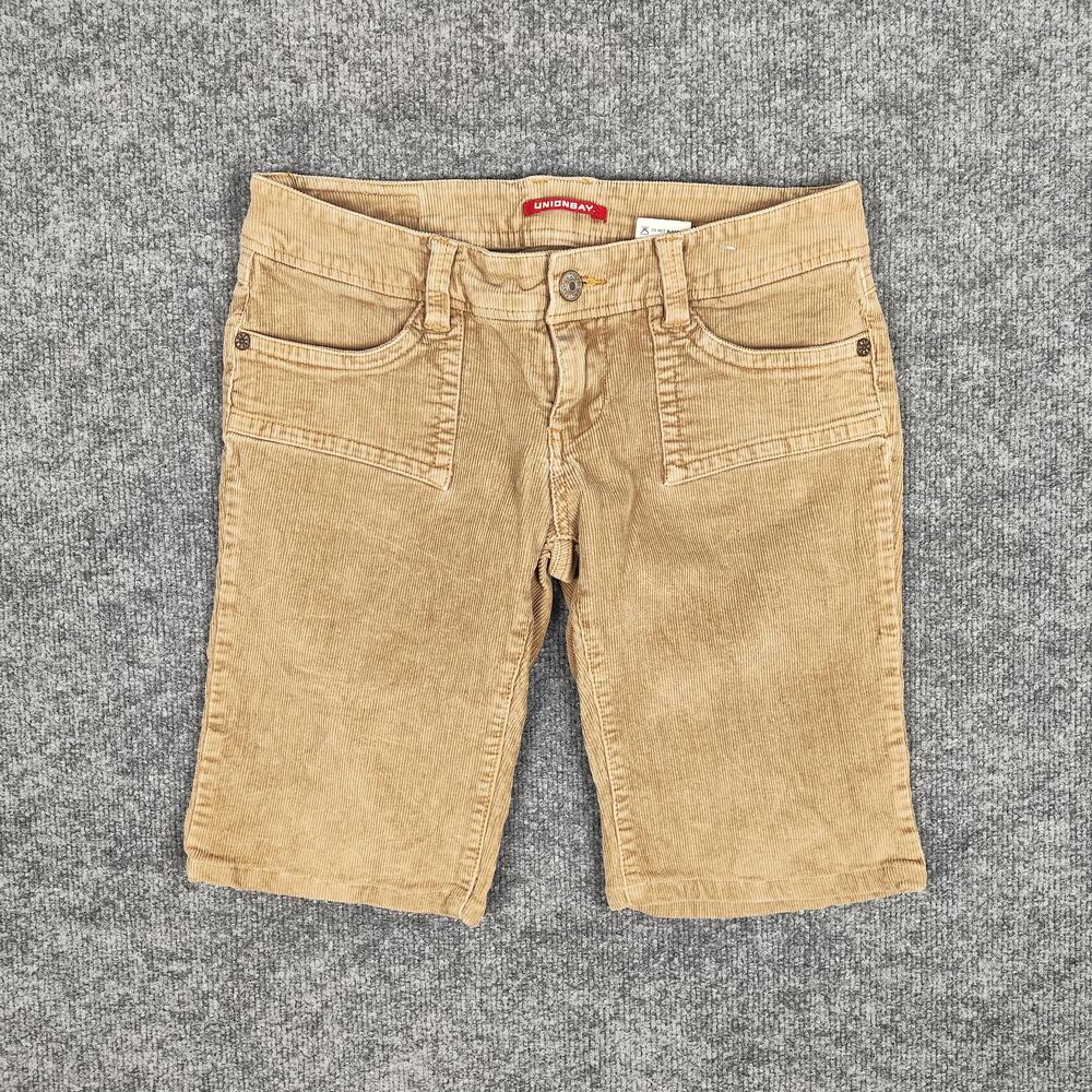 Unionbay Shorts Juniors 9 Beige Corduroy Bermuda Stretch 5 Pocket Casual Summer